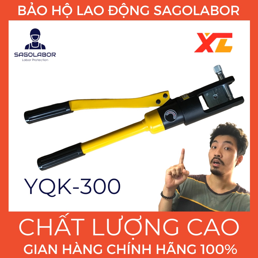 Kìm bấm cốt ép cos thủy lực YQK 300 vàng bình thường dành cho thợ điện lực EVN