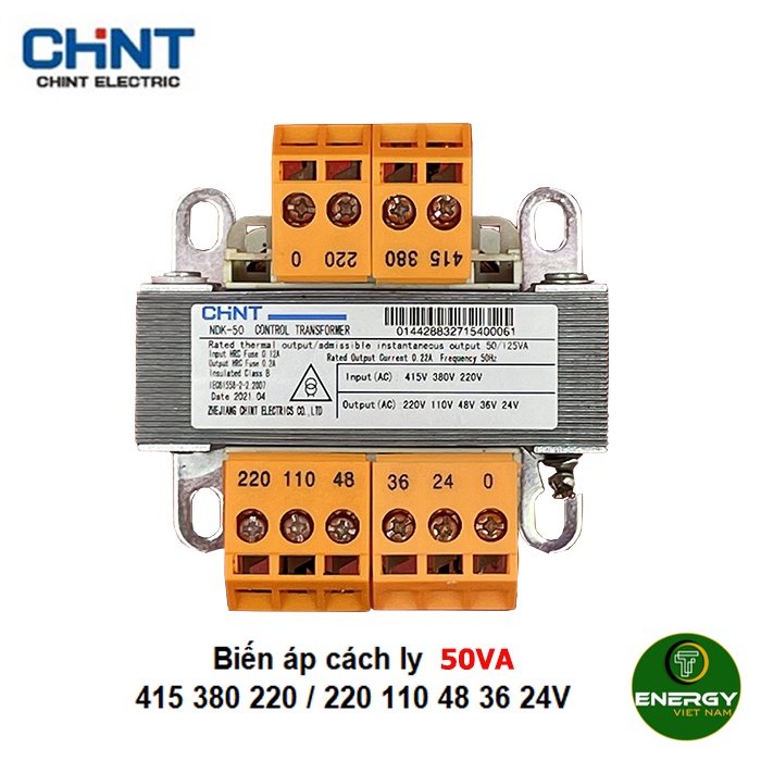 Biến áp cách ly Chint NDK–25VA, NDK–50VA - Thiết Bị Điện ENERGY