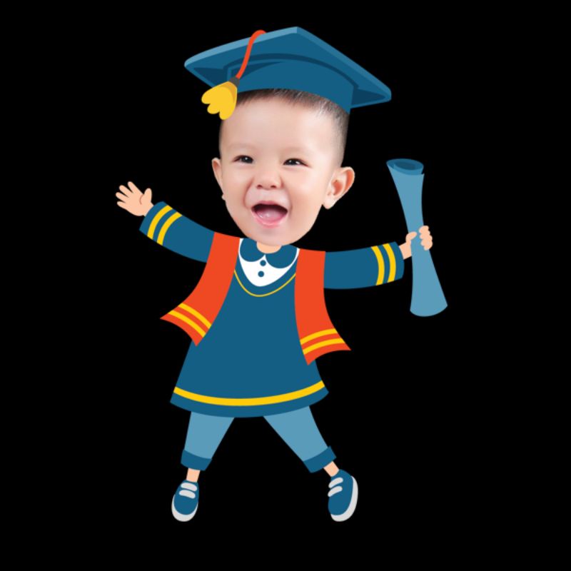 Gối chibi ghép ảnh tốt nghiệp