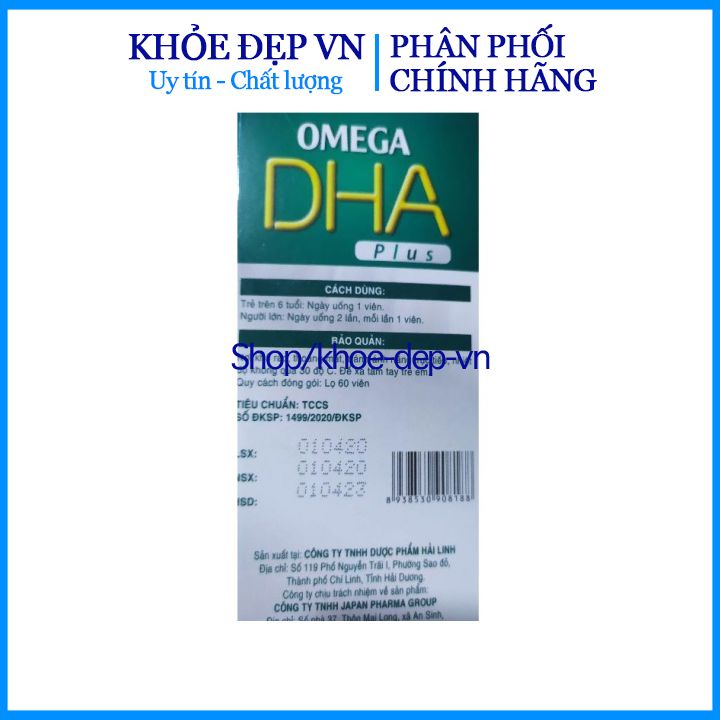 Viên dầu Cá Omega 369 DHA Plus Tăng cường thị lực, sáng mắt, bổ não, giảm nguy cơ bệnh tim mạch – Hộp 60viên