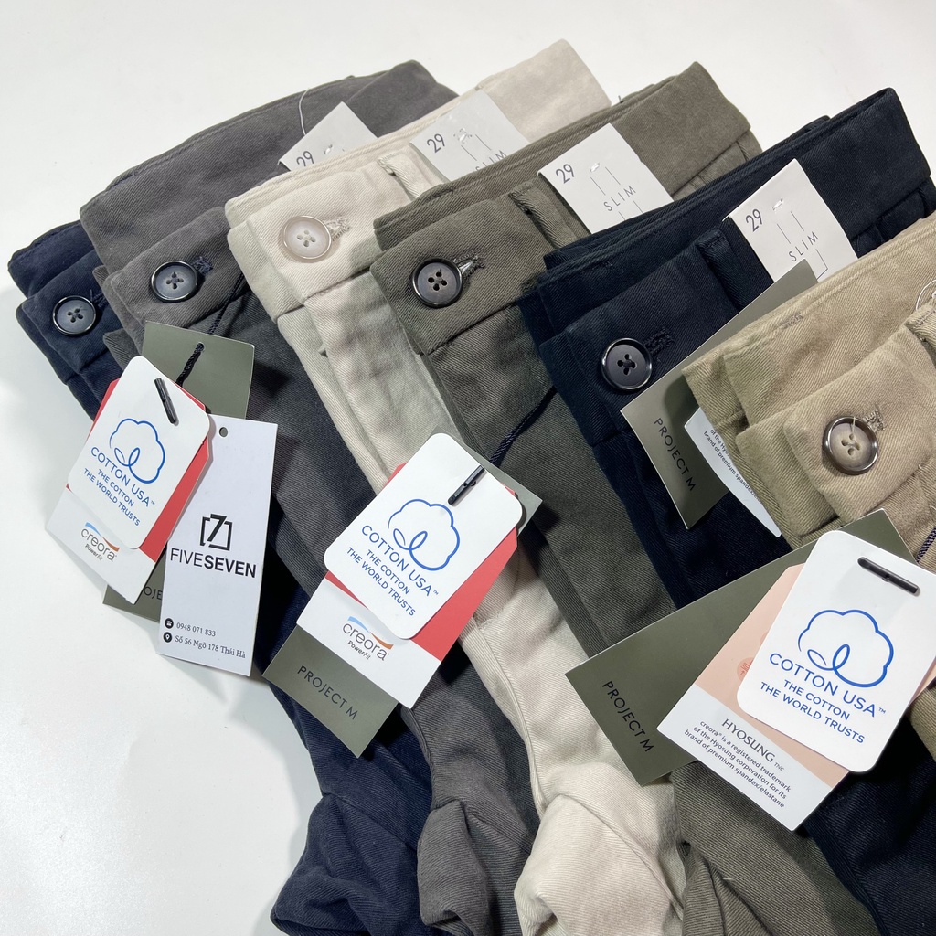 Quần kaki tuyết nam thu đông dày dặn Project 1052 ấm áp cho mùa đông