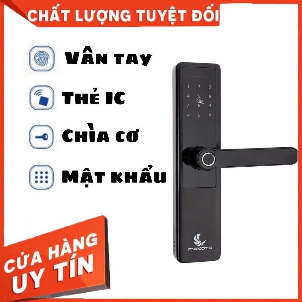 Khóa cửa vân tay tự động [TIẾNG VIỆT] - Khóa Kanata 250 hãng MAKOTO, bảo hành 2 năm 1 đổi 1.