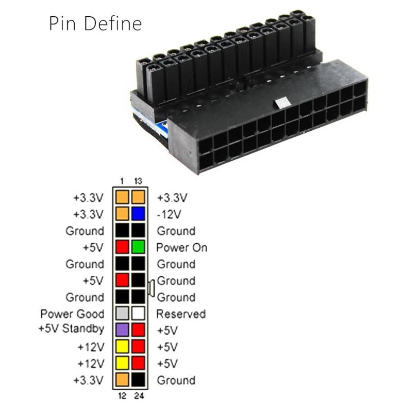 POWER 90 DEGREE Bo Mạch Chủ Chuyển Đổi Đầu Đực 24pin Sang Đầu Cắm 90 Độ 24pin | BigBuy360 - bigbuy360.vn