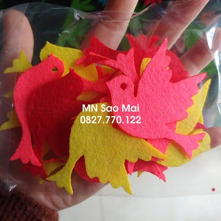 Combo 20 con chim vải nỉ 6cm x 4cm mầm non