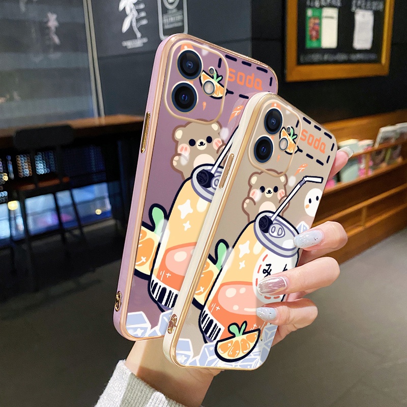 Ốp Điện Thoại Mỏng In Hình Gấu Dễ Thương Chống Sốc Cho Realme C3