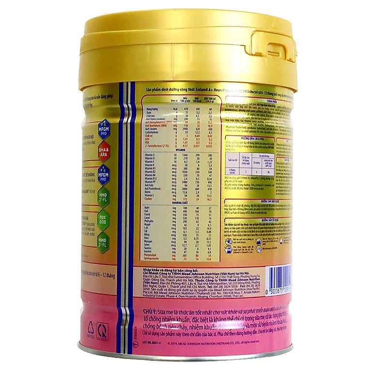 Sữa bột Enfamil A+ 2 400g - 830g ( Date 2024 )