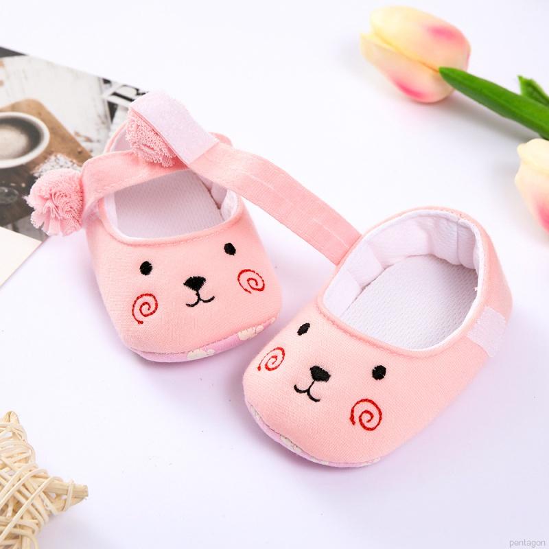 Giày cotton đế mềm chống trượt cho bé gái sơ sinh từ 0-18 tháng tuổi
