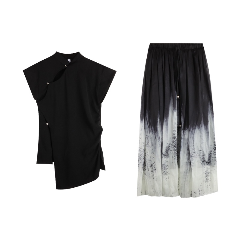 Bộ Áo Sườn Xám In Họa Tiết Phong Cách Trung Hoa Thời Trang Cao Cấp Cho Nữ