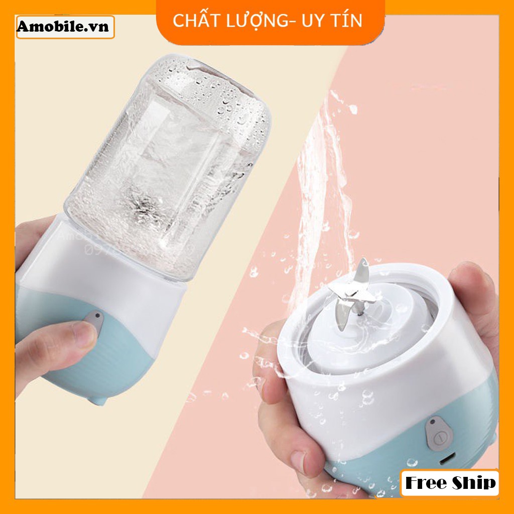 [Free Ship ] Máy xay sinh tố 6 lưỡi dao CAO CẤP/ Máy say sinh tố cầm tay mini 300ml/Xay cực nhanh bền đẹp Amobile