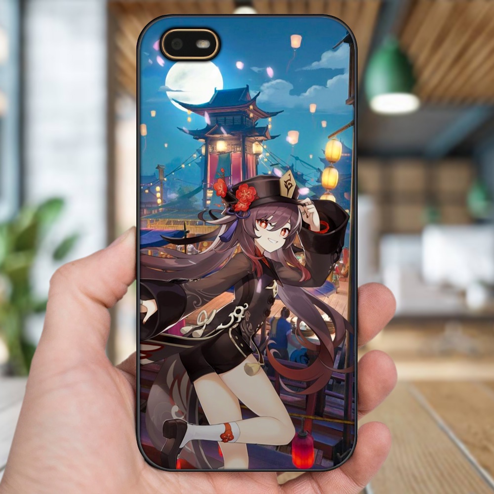 Ốp lưng Oppo A1K viền đen in hình Hutao Genshin Impact