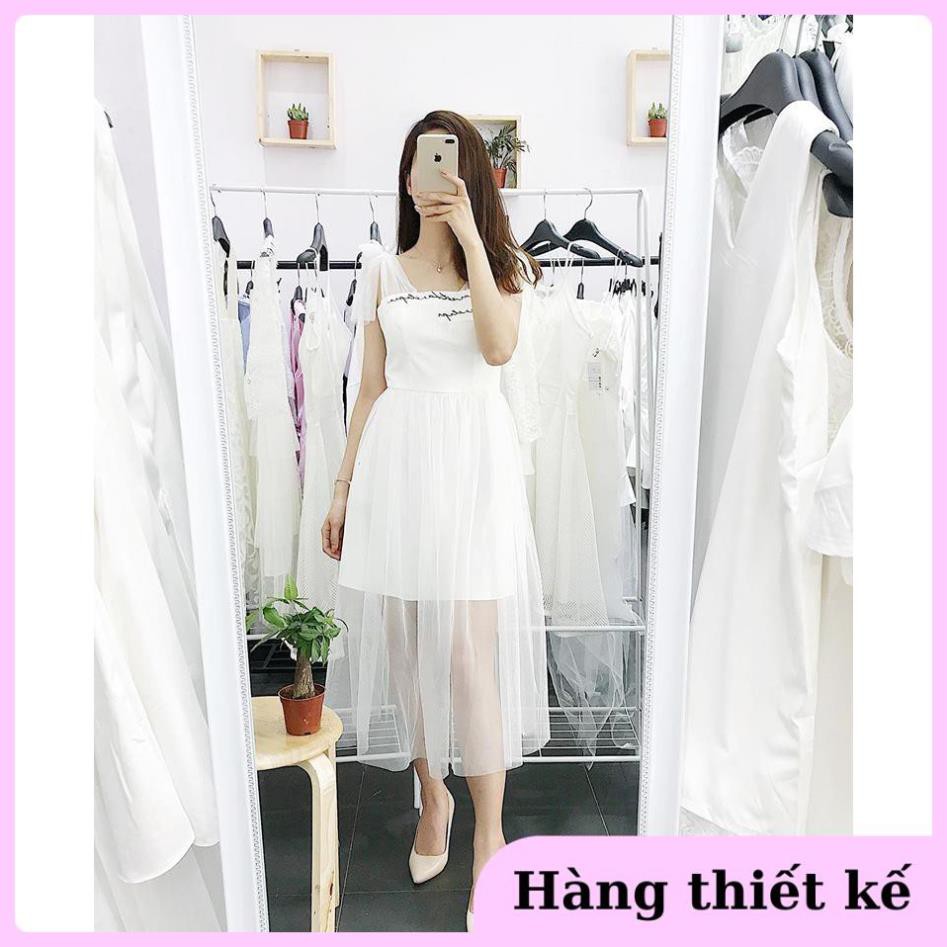 ( Hàng cao cấp ) Đầm dự tiệc đi đám cưới, váy ôm body phối voan lưới thời thượng Vanessa Dress kèm ảnh thật Đẹp *