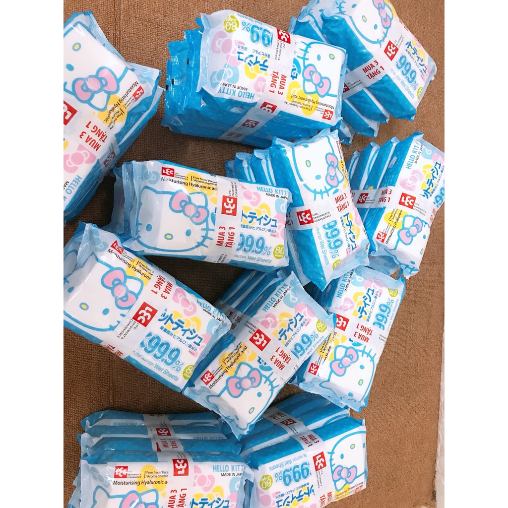 Combo 48 gói khắn giấy ướt LEC kitty cho bé