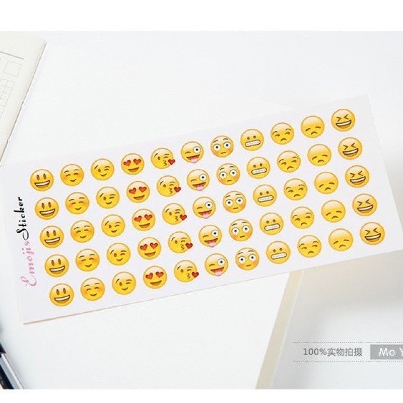Combo 55 icon Sticker Dán Hình Emoji Ngộ Nghĩnh Bằng Giấy Trang Trí Dán Mọi Nơi