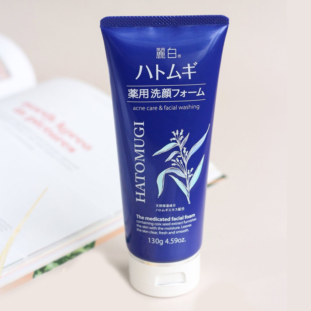 Sữa Rửa Mặt Hatomugi The Medicated Facial Foam ý dĩ ngừa mụn, làm sáng da cho da dầu 130g