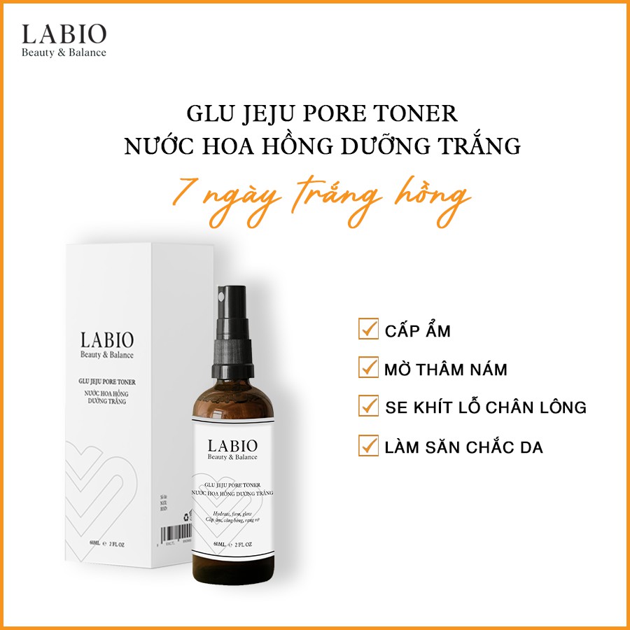 Toner LABIO Tinh Chất Hoa Hồng Địa Trung Hải 60ml - Se Khít Lỗ Chân Lông, Tăng Cường Hoạt Hóa Da Mặt