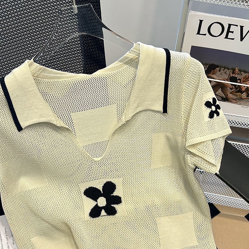 Áo Thun polo Ngắn Tay Họa Tiết Hoa Thời Trang Mùa Hè Mới Cho Nữ