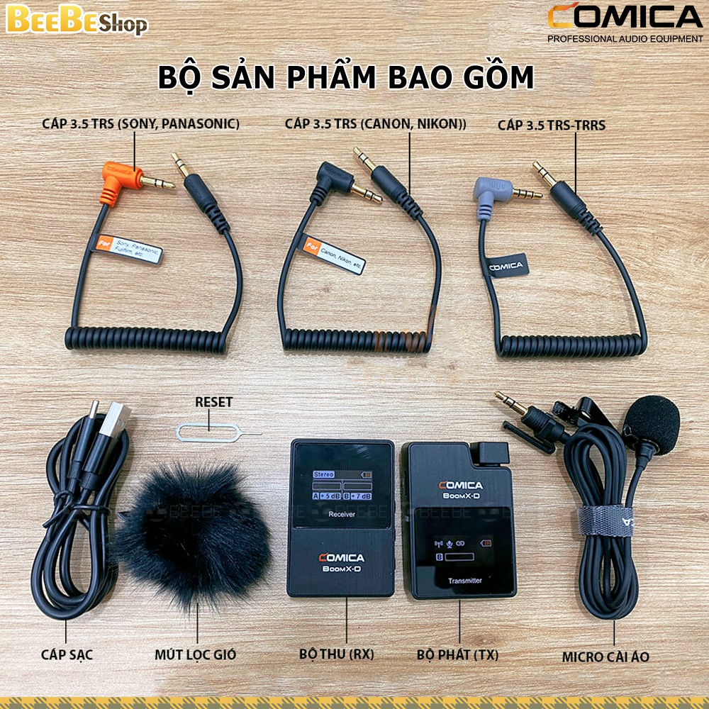 COMICA BoomX D - Micro Không Dây Chuyên Nghiệp Cho Máy Ảnh Và Điện Thoại, Sóng 2.4G