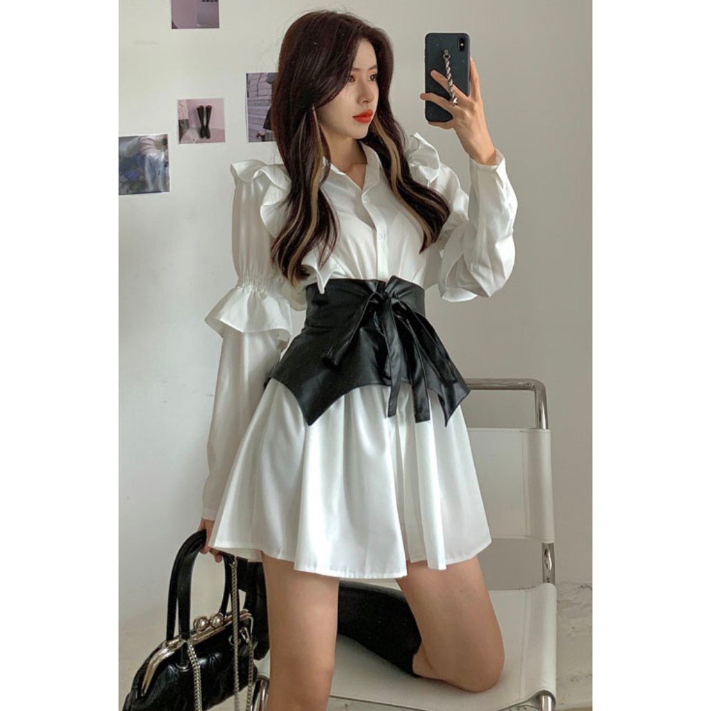 Đầm Sơ Mi Dài Tay Cổ Bẻ/Đai Lưng Thời Trang Dành Cho Nữ   Belt 118000      Shirt 245000 | BigBuy360 - bigbuy360.vn