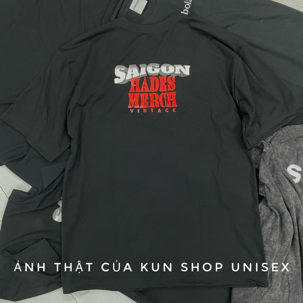 Áo thun Hades SAIGON SPIRIT BLACK nam nữ áo thun tay lỡ hades sài gòn Full tag