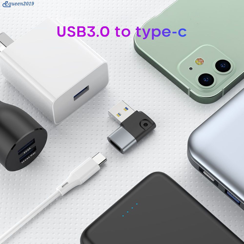 【Fast】【Available】 90° Elbow USB3.0 To Type C OTG Adapter For Macbookpro  For Xiaomi USB Adapter Type-C OTG Cable Converter ❤【queen2018】