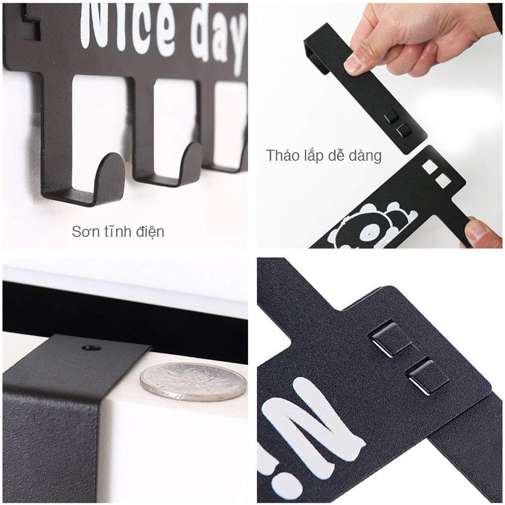 Móc Treo Quần Áo Gắn Sau Cánh Cửa Phòng Sơn Tĩnh Điện Loại 1, In Chữ Nice Day