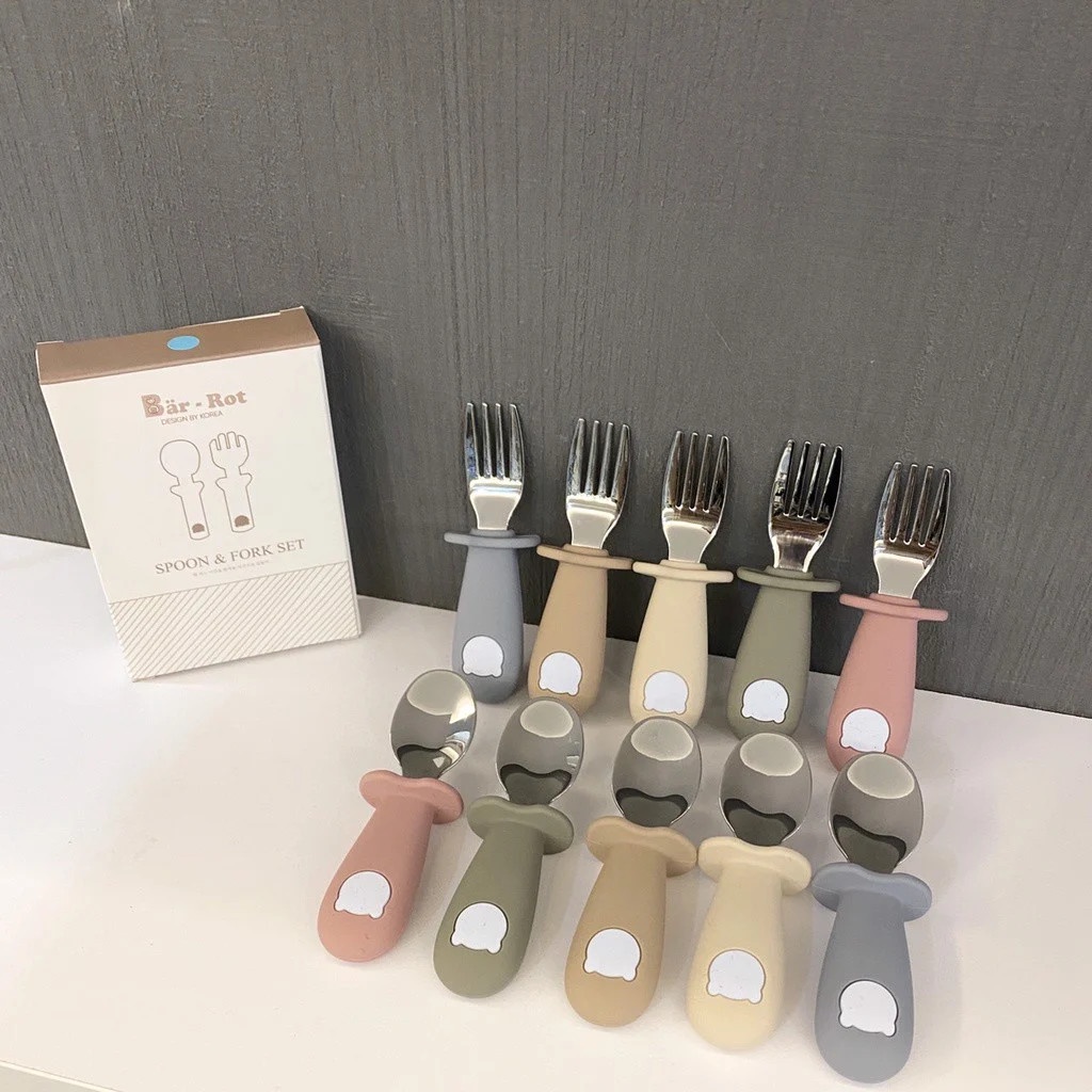 Bộ Khay Bát Thìa Dĩa Silicone Ăn Dặm Cho Bé BAR-ROT Siêu Bền Đẹp | Minizon Kids
