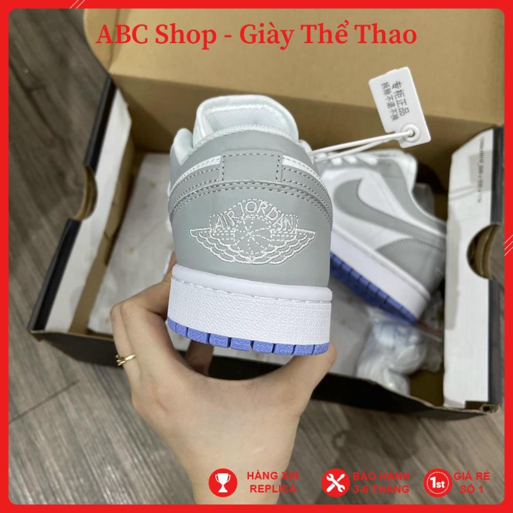 [FreeShip+ Hàng Xịn] Giày Jordan xám trắng thấp cổ cao cấp , Giầy JD1 xám trắng thấp Full box