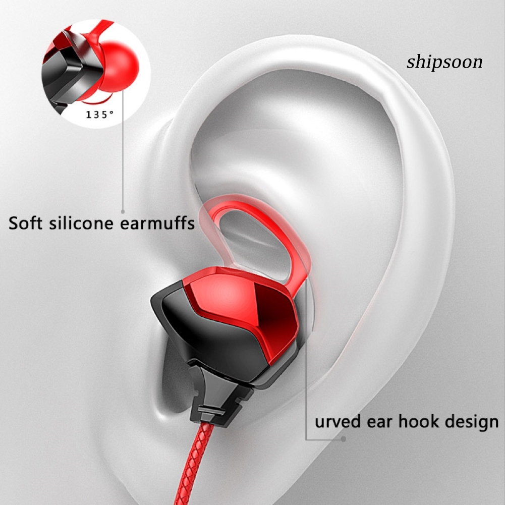 snej  G3000 Wired Dynamic Headphone 3.5mm In-ear Gaming Earphone with Mic for Phone/PC