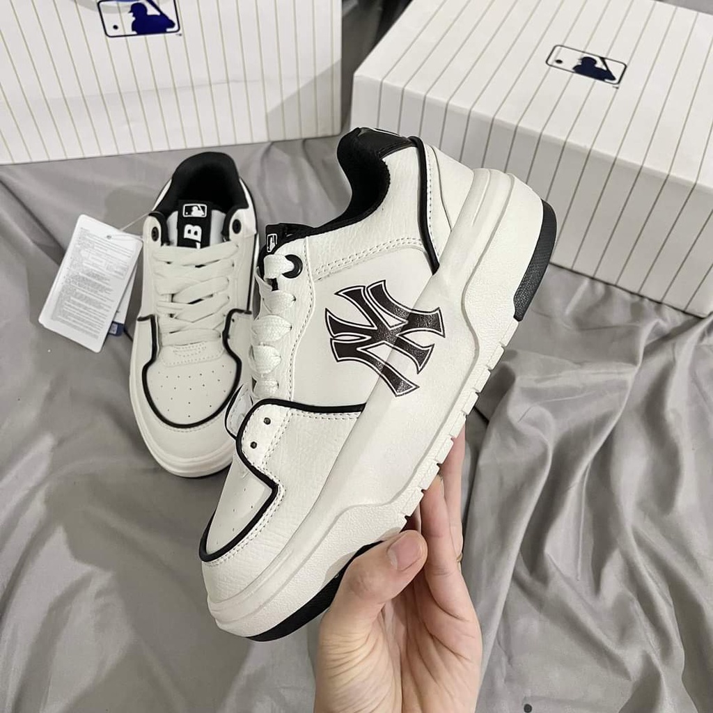 Giày MLB Chunky Liner New York Yankees ‘White Black’ nam nữ , giày M.L.B NY cao cấp size 36_43