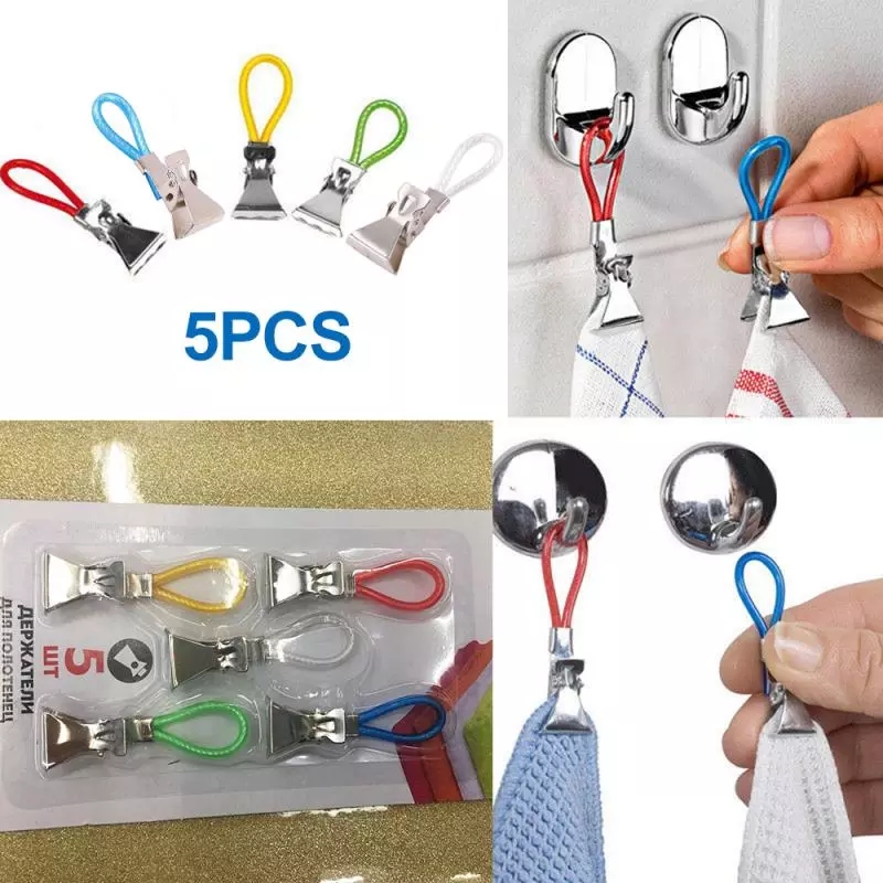 Set 5 Móc Treo Đồ Gắn Tường Bằng Kim Loại