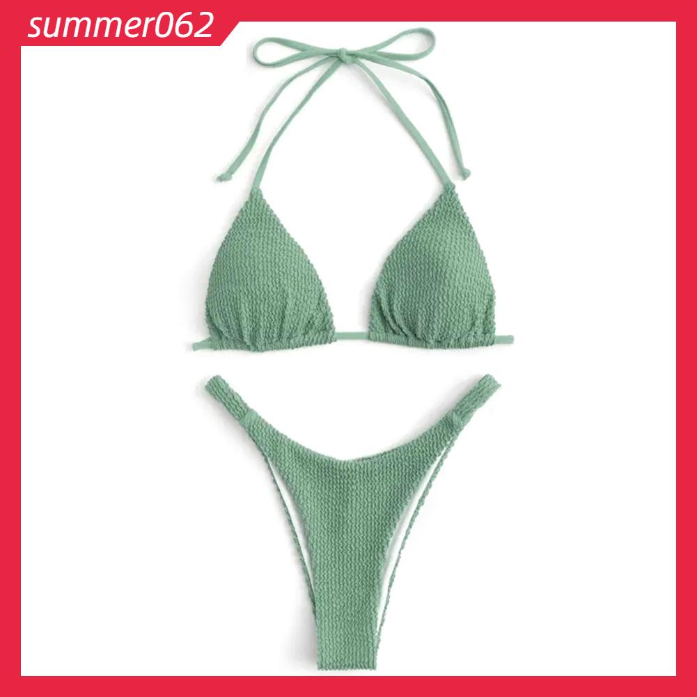 Summer062 Đồ bơi có hạt gợn sóng Thấp eo đàn hồi quyến rũ Bộ đồ tắm thoải mái cho mùa hè