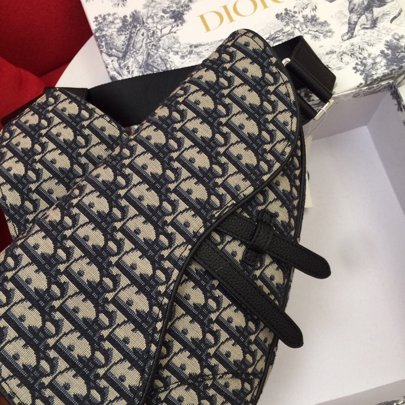 Túi yên ngựa đeo chéo vải canvas in hoạ tiết chữ nam nữ đều dùng được dior CD