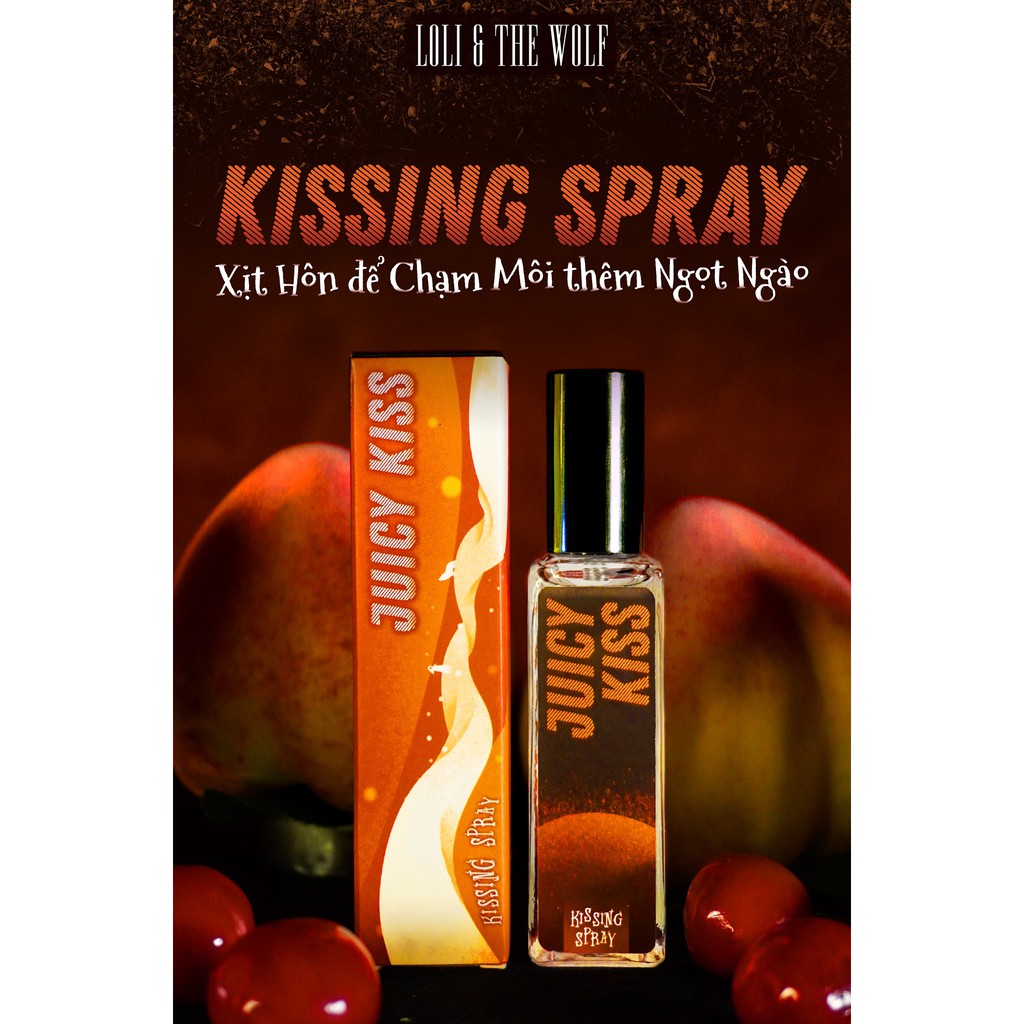 Xịt thơm miệng Kissing Spray hương Juicy Kiss vị Đào nhỏ gọn bỏ túi chai xịt thuỷ tinh 20ml - LOLI & THE WOLF