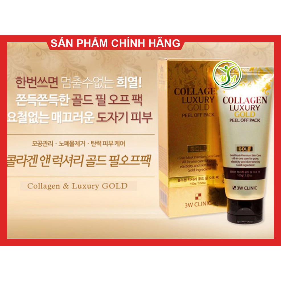 [CHÍNH HÃNG] Gel đắp mặt nạ tinh chất vàng 24k 3W Clinic Collagen Luxury Gold Peel off pack