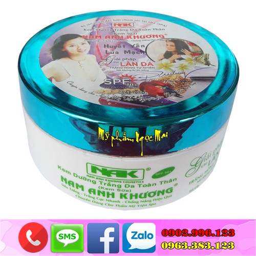 Kem dưỡng trắng da toàn thân dưỡng chất Huyết yến và Lúa mạch Nam Anh Khương (200g)