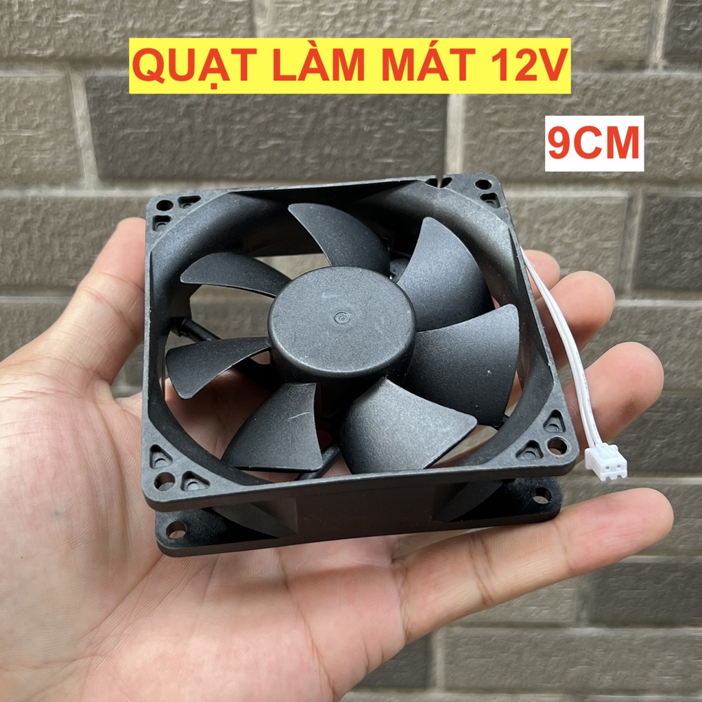 Quạt thổi gió hút gió mini motor không chổi than 12V chạy êm cỡ 92mm x 82mm - LK0262