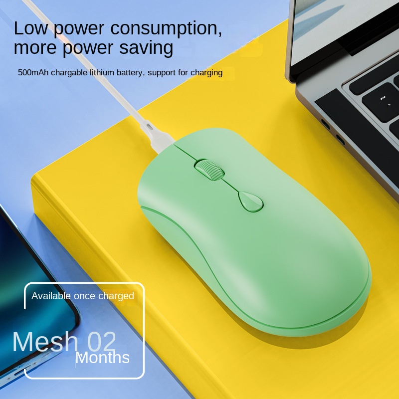 Chuột không dây Bluetooth 5.2 2.4G 1600DPI Sạc USB