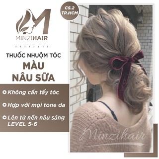 Nâu sữa | thuốc nhuộm tóc màu nâu trà sữa lên từ nền nâu - minzihair