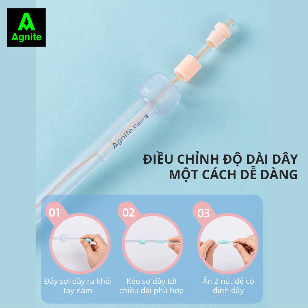 Dây nhảy giảm cân nhựa Dây nhảy thể dục Agnite chính hãng trong suốt lõi PVC cao cấp - F4122