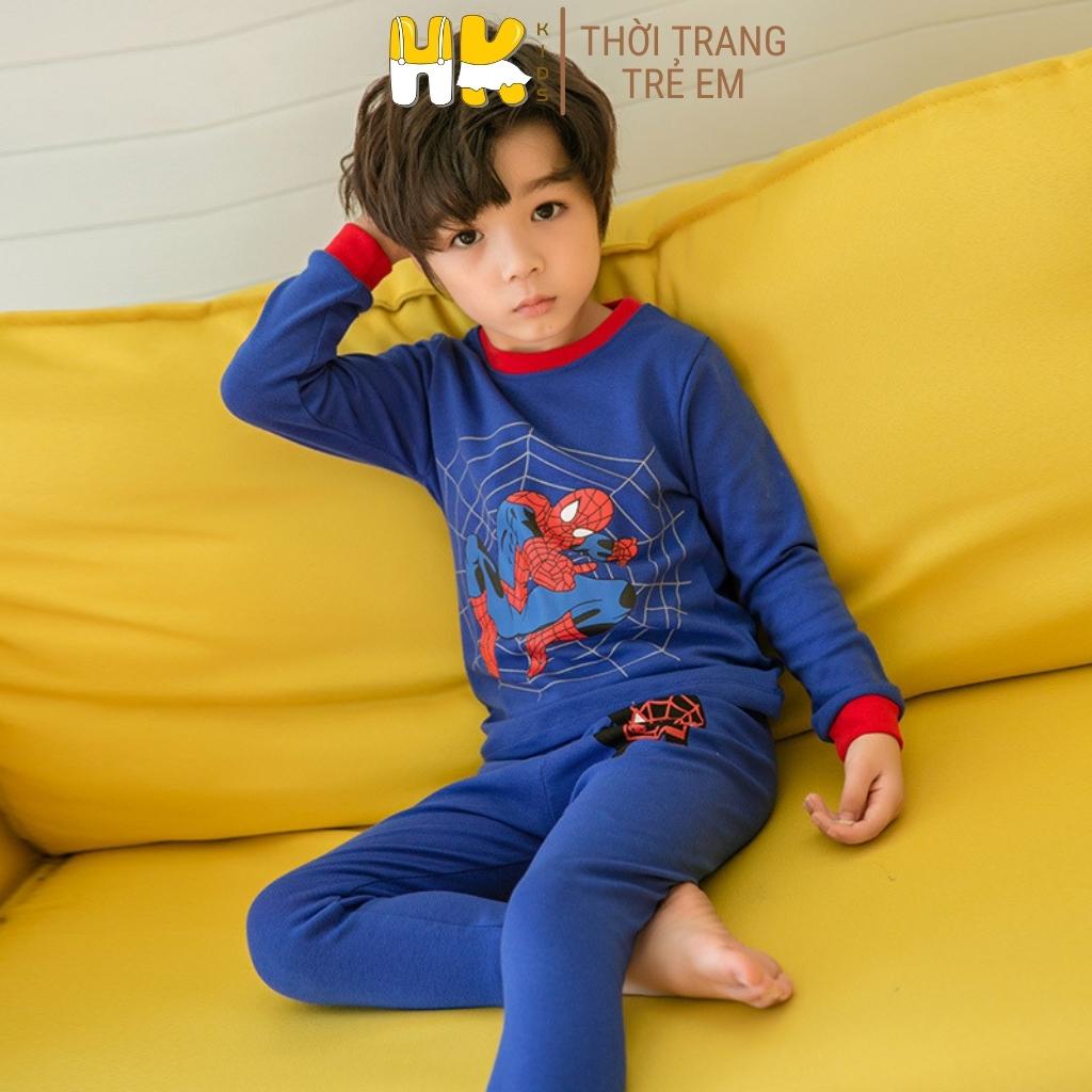 Bộ quần áo cho bé trai HK KIDS dài tay đông xuân chất cotton dày dặn size cho bé từ 2-10 tuổi hàng chính hãng