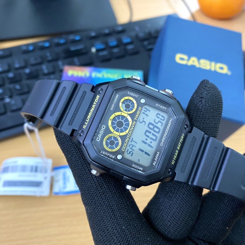 Đồng hồ nam dây nhựa Casio Anh Khuê AE-1300WH-1AVDF