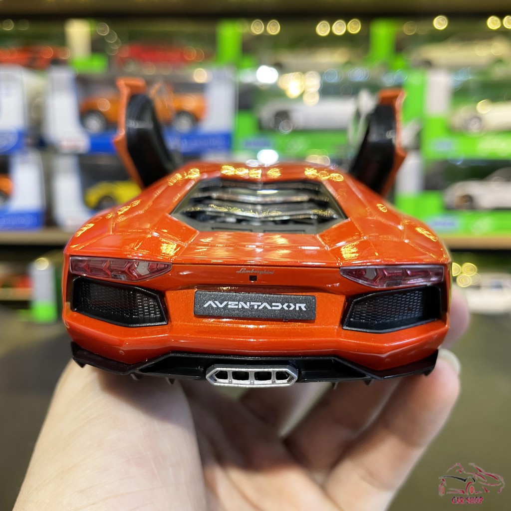 Mô hình xe hợp kim Lamborghini-Aventador LP700 tỉ lệ 1:24 màu cam đỏ