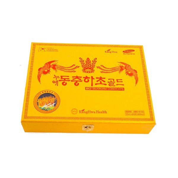 Nước Đông Trùng Hạ Thảo Hàn Quốc hộp vàng 60 gói * 30ml (Bio-Silkworm Cordyceps)
