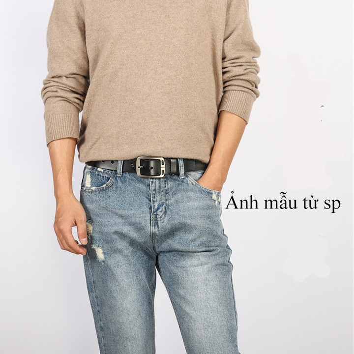 Thắt lưng nam da bò thật cao cấp, khóa cài hợp kim tặng kèm đinh đục lỗ thắt lưng.