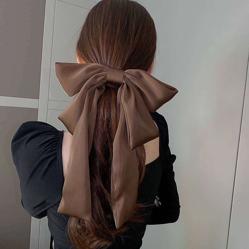 Kẹp Tóc Nơ Vải satin Cao Cấp Đính Tua Rua Phong Cách retro Dành Cho Nữ