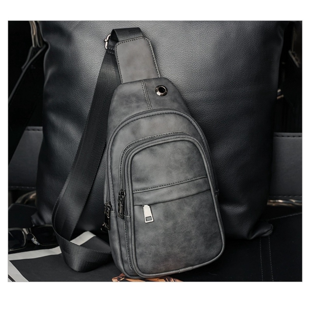 Túi Đeo Chéo Nam Da PU Cao Cấp Chống Thấm Nước Hàn Quốc - MIMI BOX