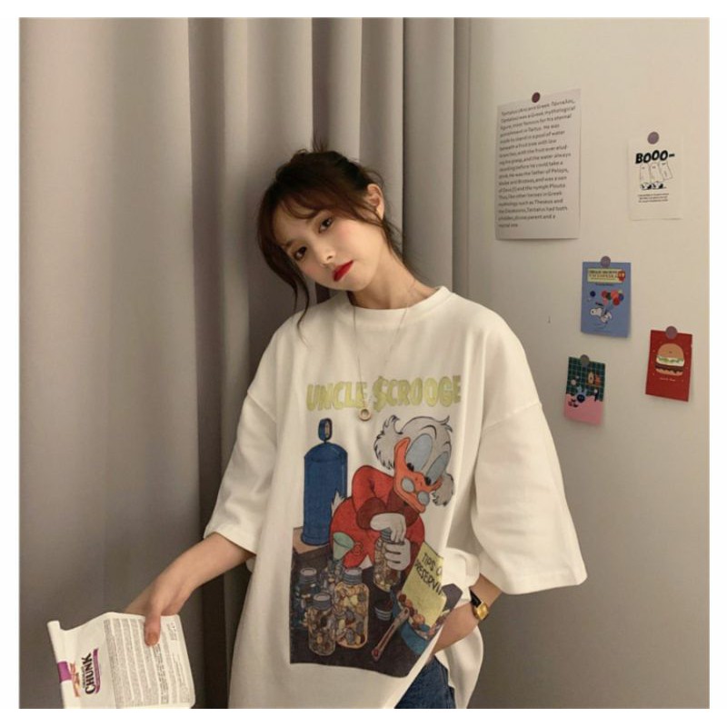 áo thun nữ unisex form rộng oversize cá tính