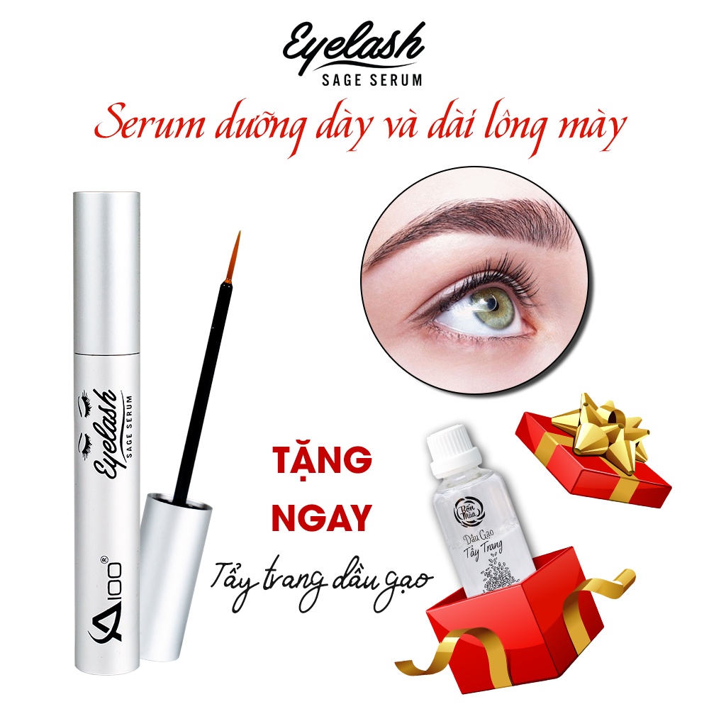 Combo 3 bộ Serum Dưỡng Lông Mày Sage A100 Eyebrow - Giúp Lông Mày Dài Và Dày Sắc Nét Sau 7 Ngày