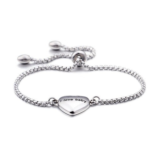 Lắc Tay Dây Rút Trái Tim Titan Ko Đen TT 2784