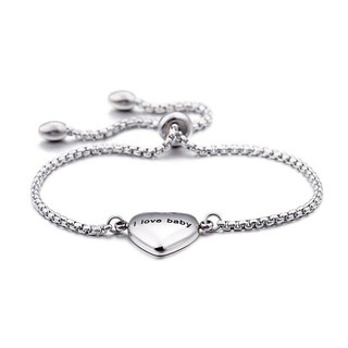 Lắc tay dây rút trái tim titan ko đen tt 2784